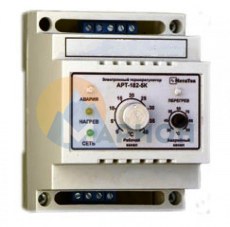 Терморегулятор АРТ-182-10 2 кВт с датчиком температуры (DIN, аналоговое управление, защита от перегрева)